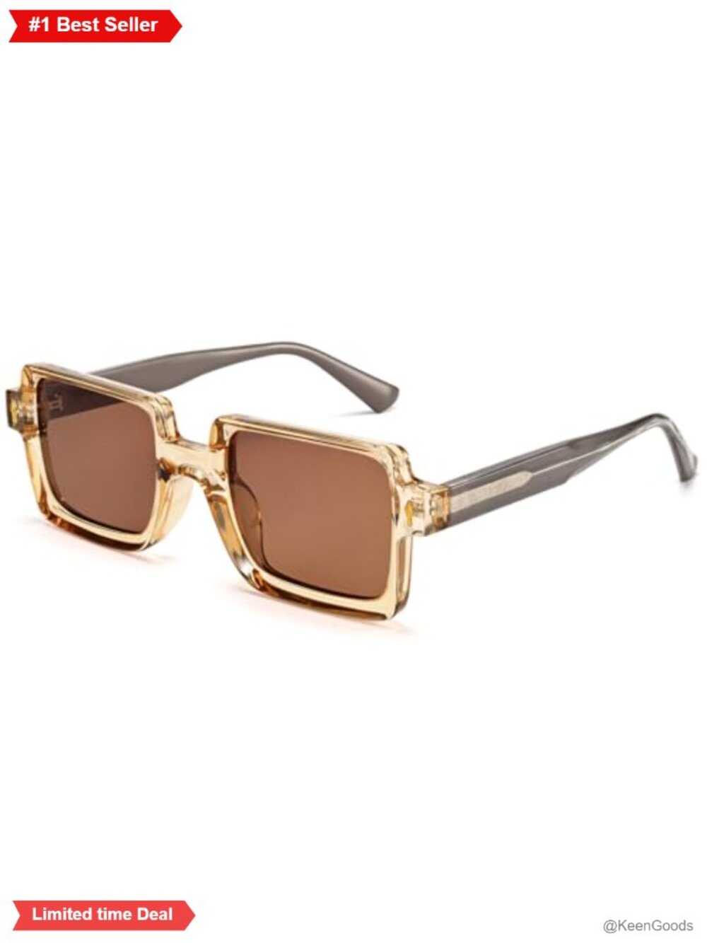 Polarized Retro Square Sunglasses UV400 Full Rim Unisex Medium Fit